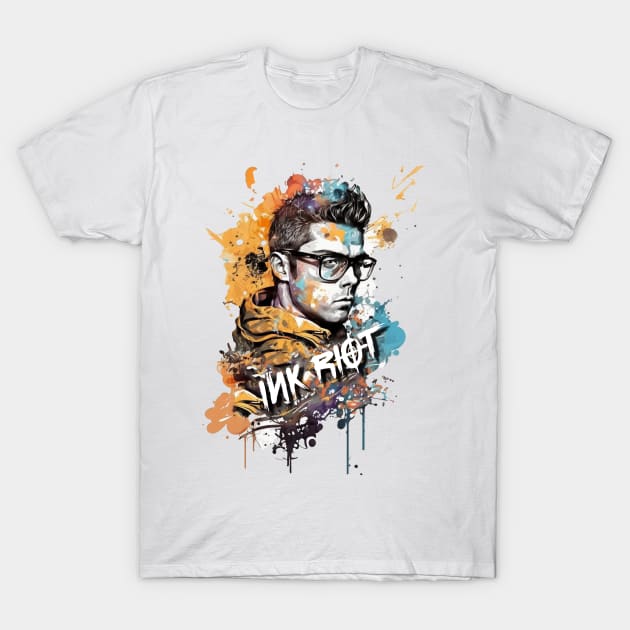 Graffiti Ink Tagging Splatter Watercolor for Artist T-Shirt by Snoe